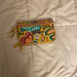 Vera Bradley yellow floral turn lock wallet